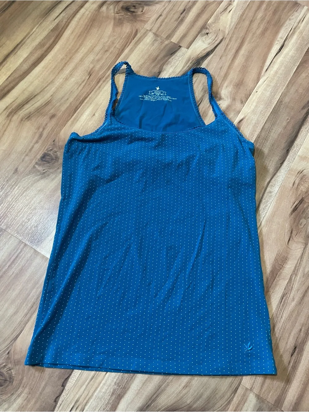 Y2K 00s Aerie Blue Pindot Pajama Set Tank Top & Boyshorts Size L/XL - Picture 2 of 10